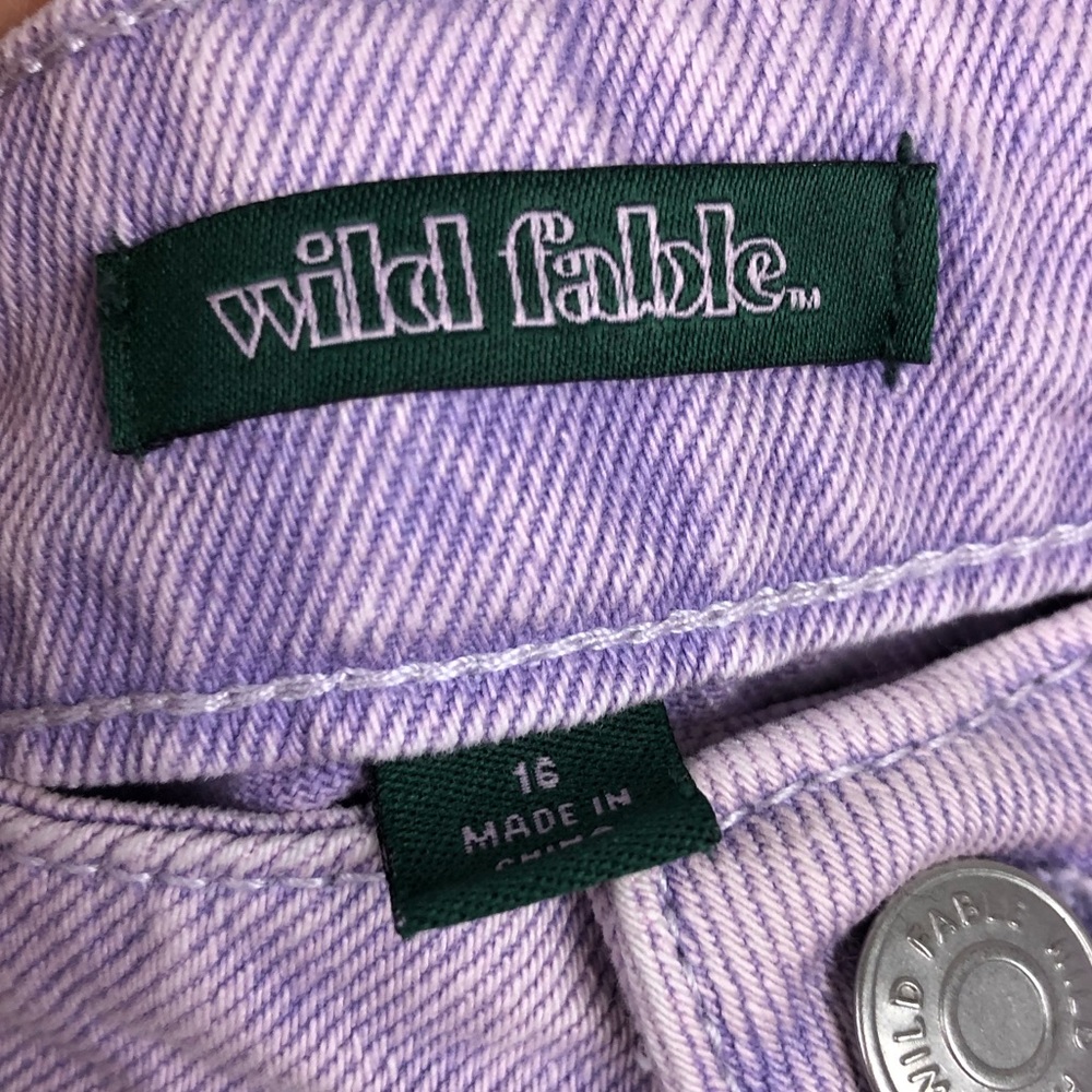 Wild Fable Purple High Rise Jean Shorts with Raw Hem - Picture 6 of 6